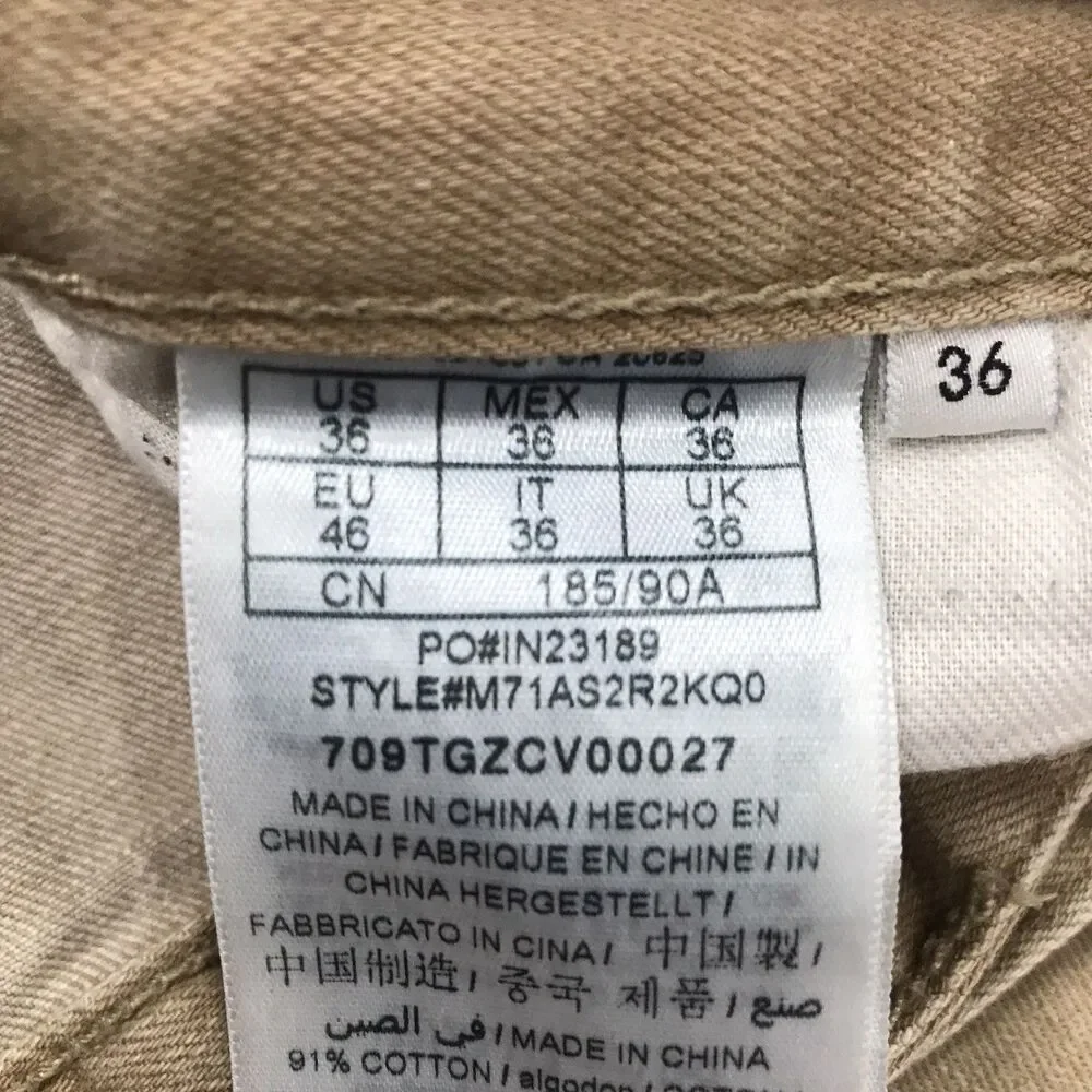 GUESS Jeans Men 36x32 Tan Moto Cargo Slim Taper Distressed Skater Biker